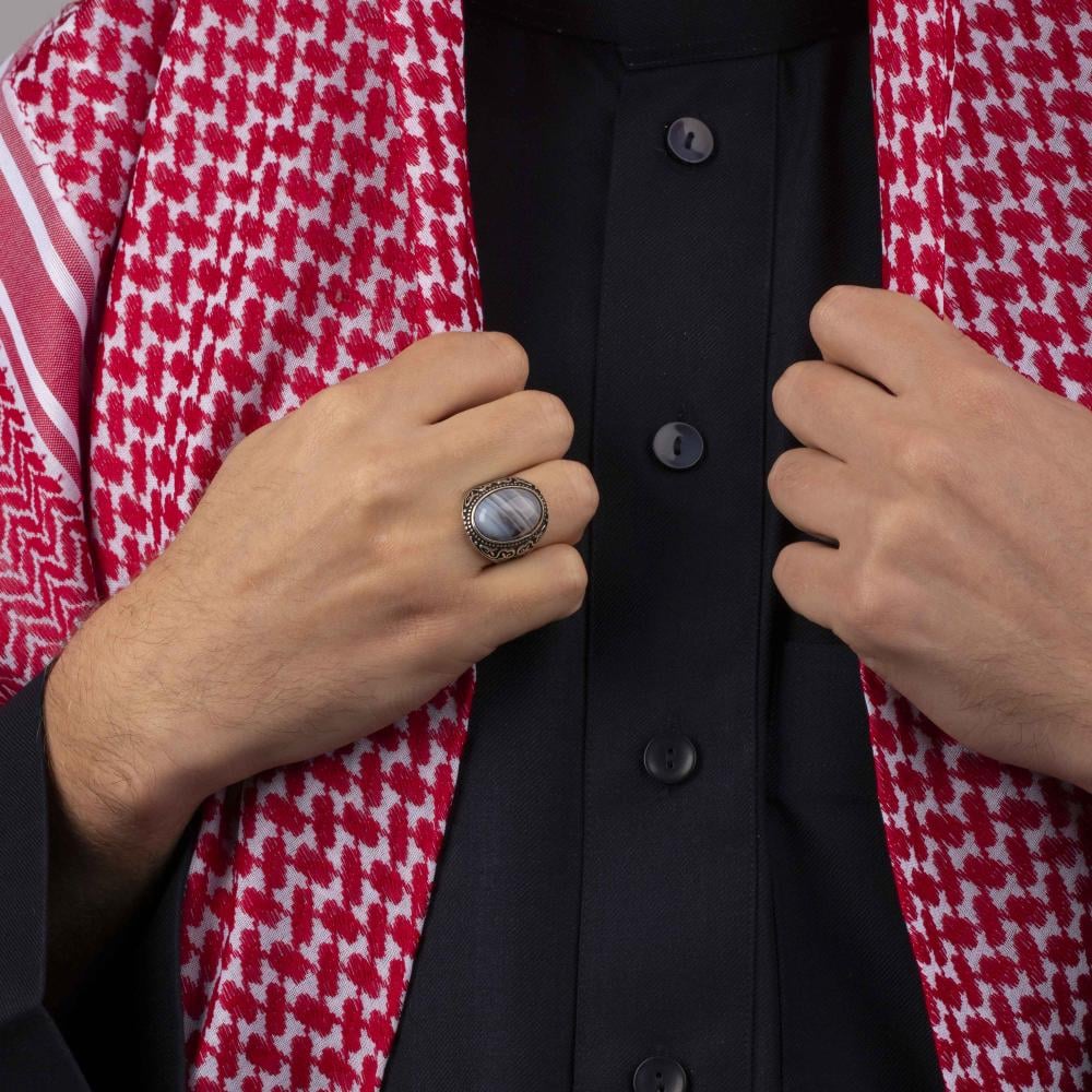 Men's Silver Ring with Color-Changing
