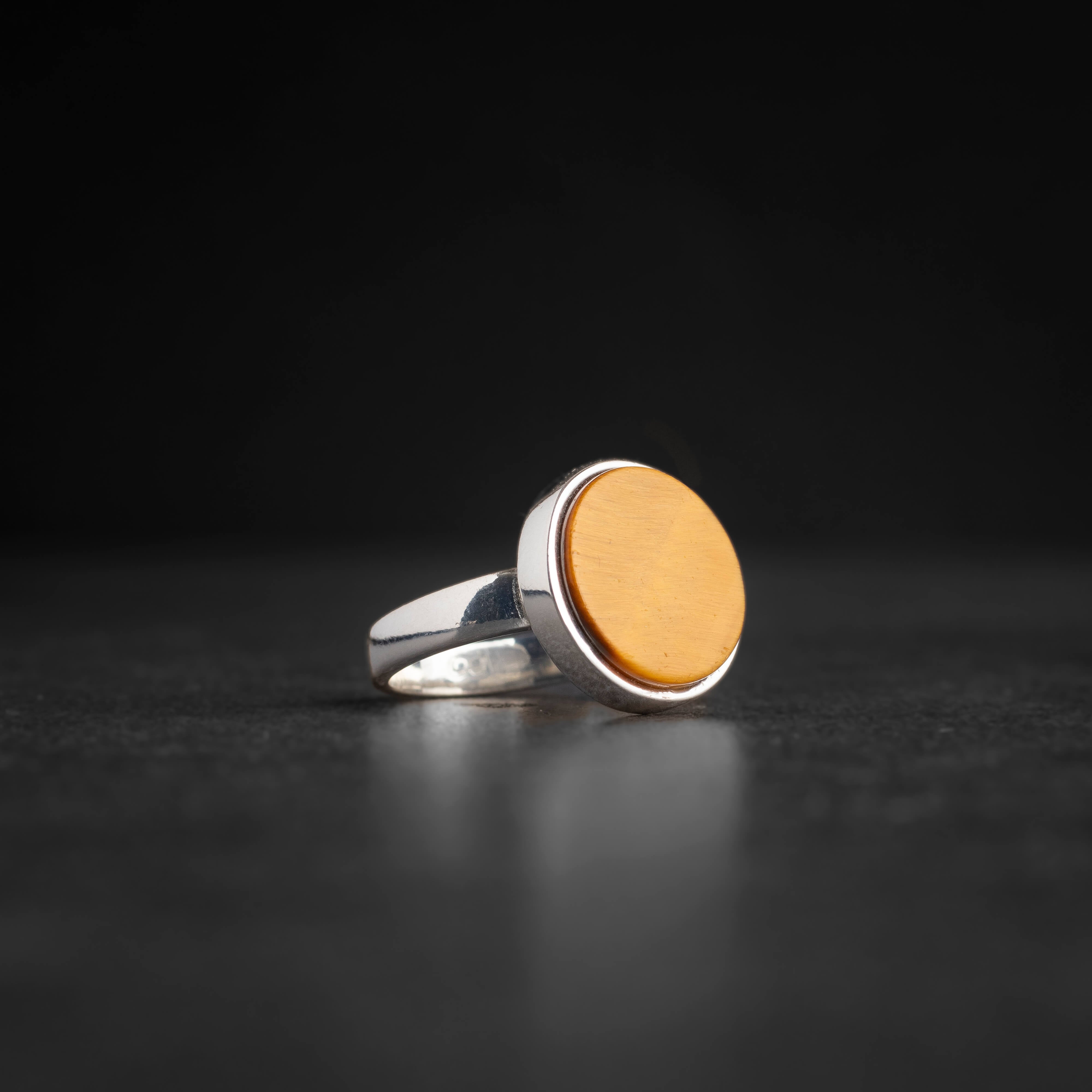 Men’s Sterling Silver Ring with Tiger Eye Stone