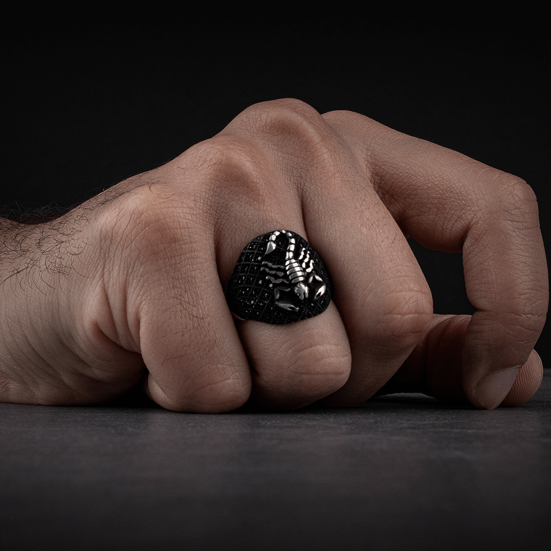 925 Ayar Gümüş Lüx Akrep Tasarımlı Erkek Yüzük