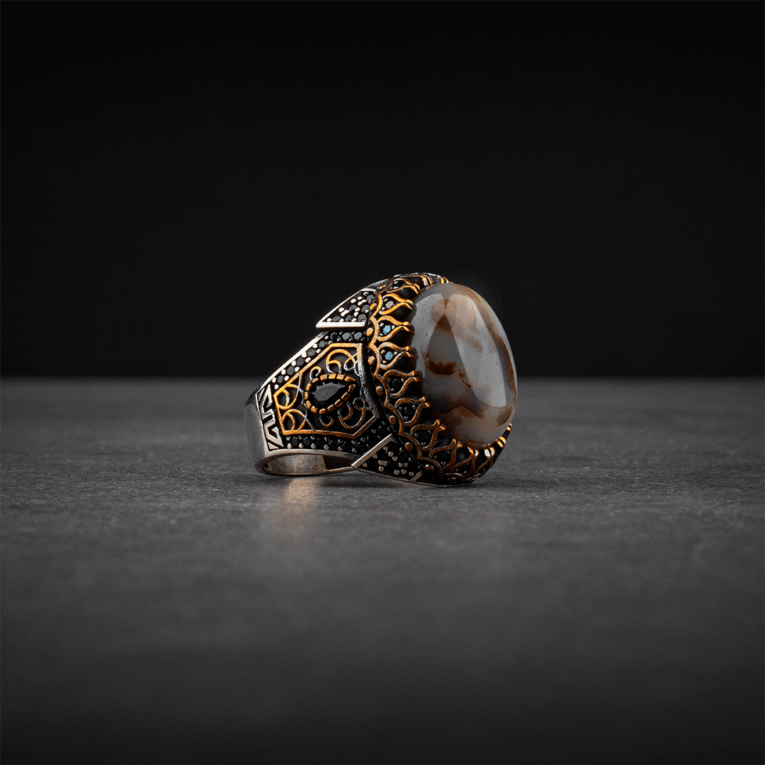 Erkek Lüks Kraliyet Tasarımlı 925 Ayar Gümüş Yüzük