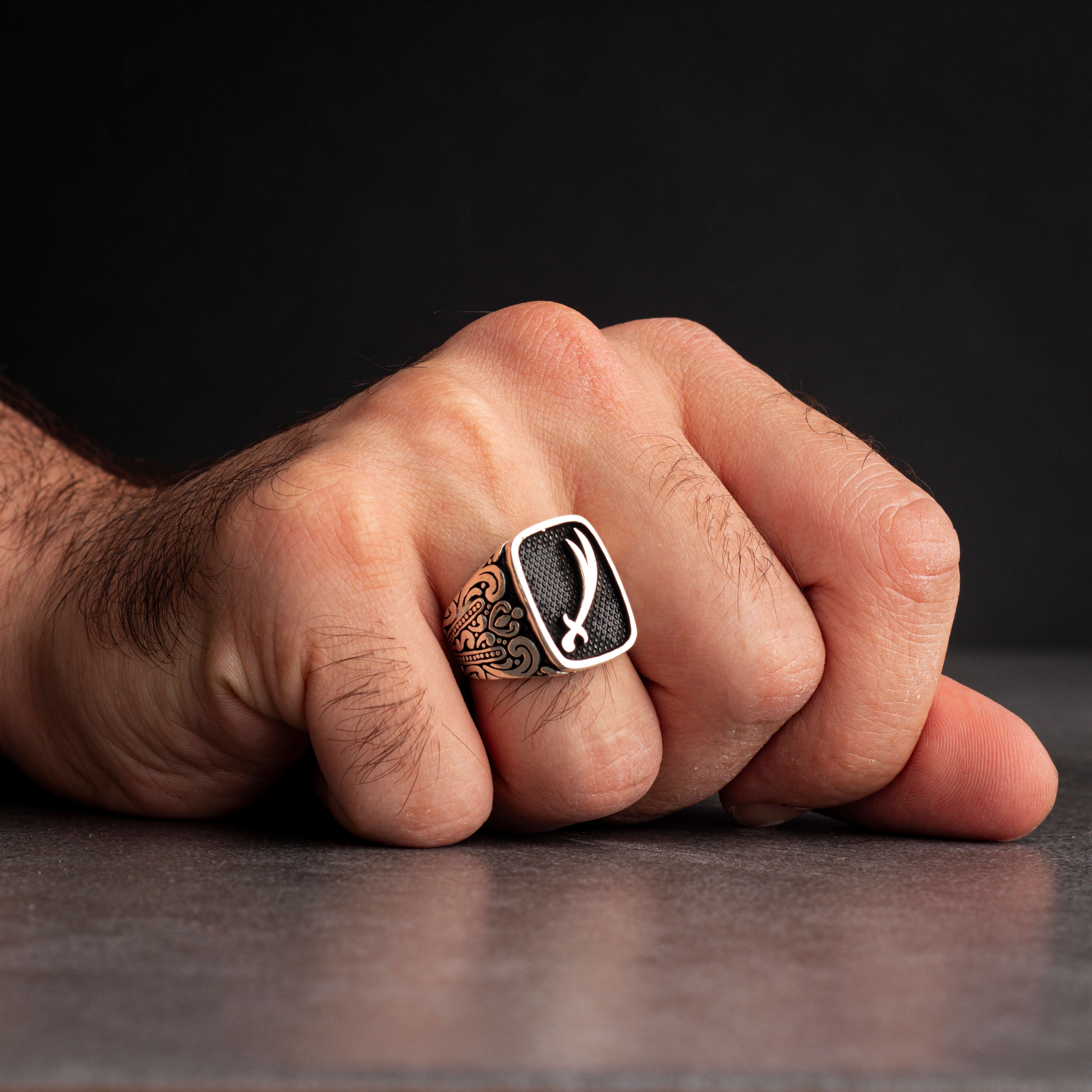 Men’s Sterling Silver Ring with Zulfiqar Sword Design