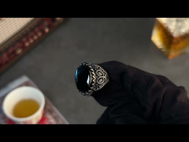 Men's Silver Ring with Black Onyx