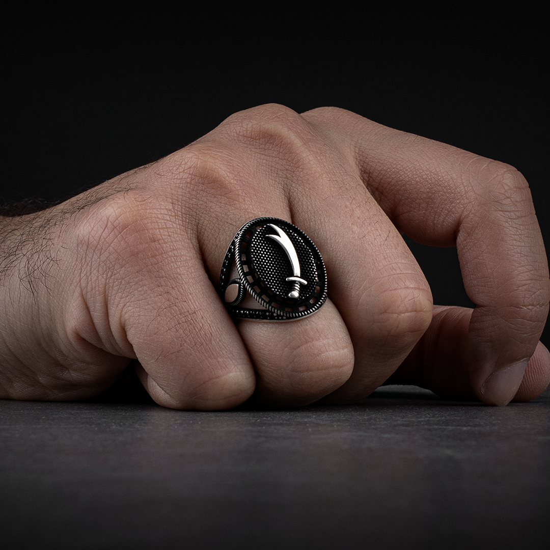 Men’s Sterling Silver Ring with Zulfiqar Sword Design