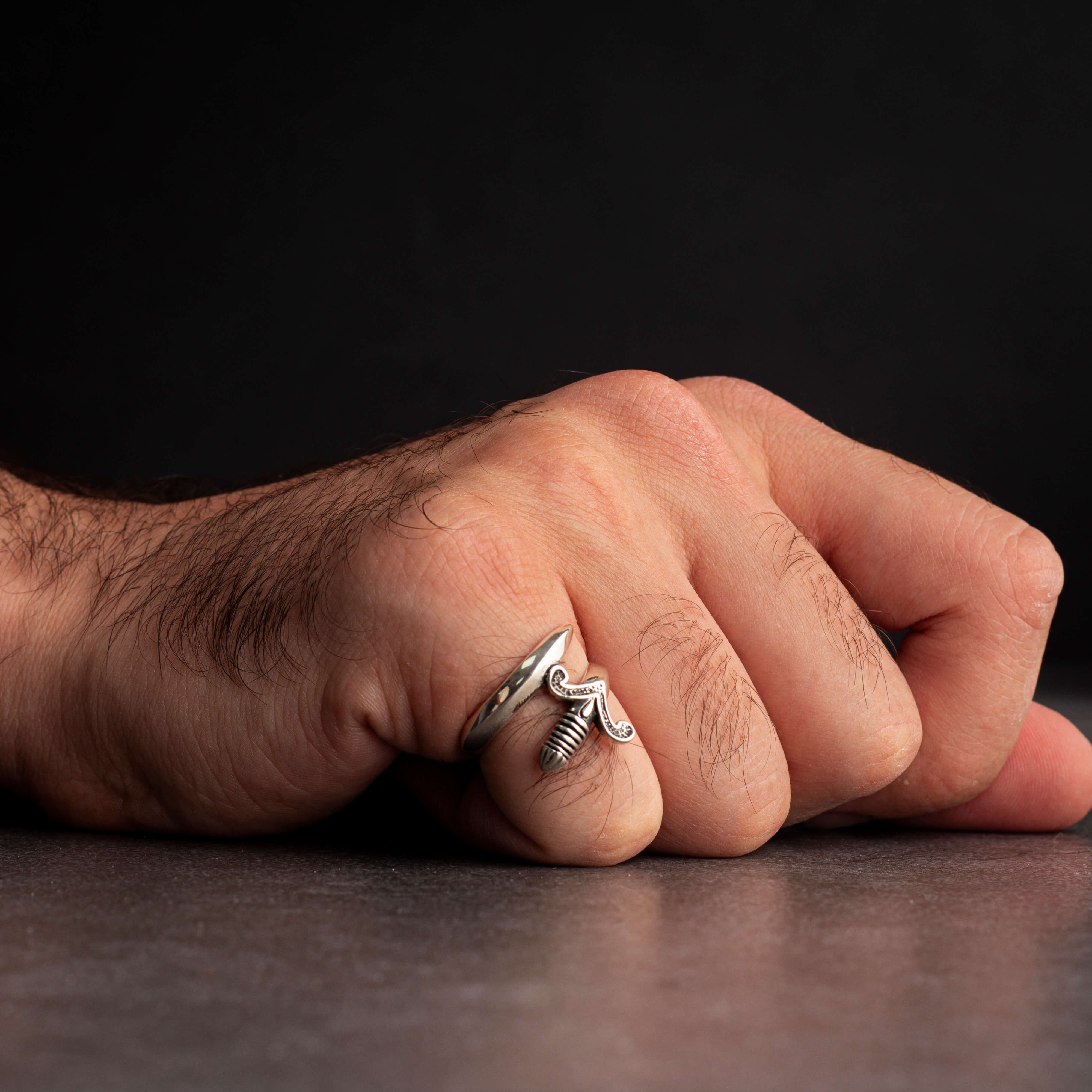 Men’s Sterling Silver Ring with Sword Design