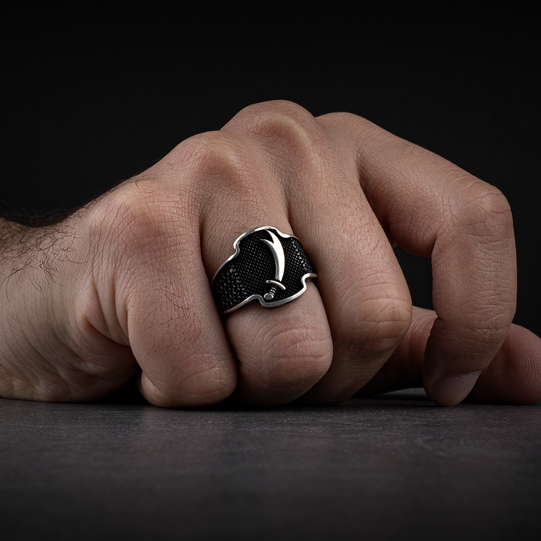 Men’s Sterling Silver Ring with Zulfiqar Sword Design